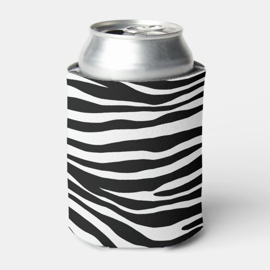 Zebra Print, Zebra Stripes, zwart en wit Blikjeskoeler (Blikje Voorkant)