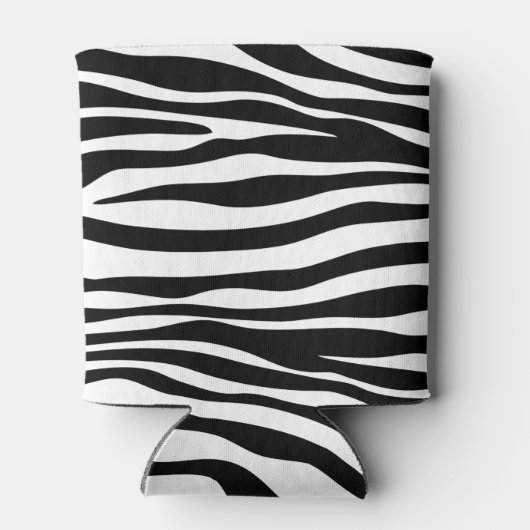 Zebra Print, Zebra Stripes, zwart en wit Blikjeskoeler (Achterkant)