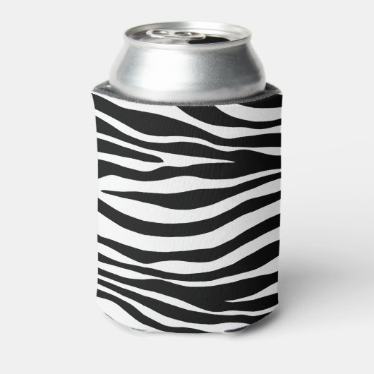 Zebra Print, Zebra Stripes, zwart en wit Blikjeskoeler (Blikje Achterkant)