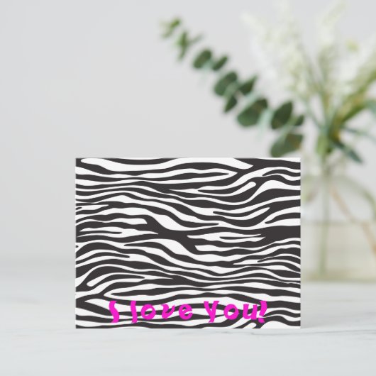 Zebra Print, Zebra Stripes, zwart en wit Briefkaart (Staand voorkant)