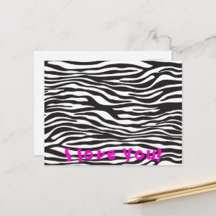Zebra Print, Zebra Stripes, zwart en wit Briefkaart