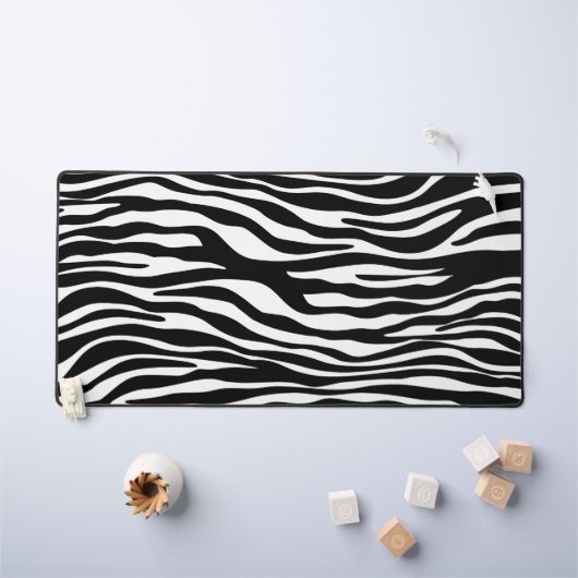 Zebra Print, Zebra Stripes, zwart en wit Bureaumat (Kindertafel)