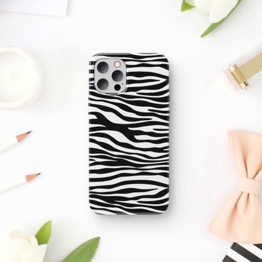 Zebra Print, Zebra Stripes, zwart en wit Case-Mate iPhone Case