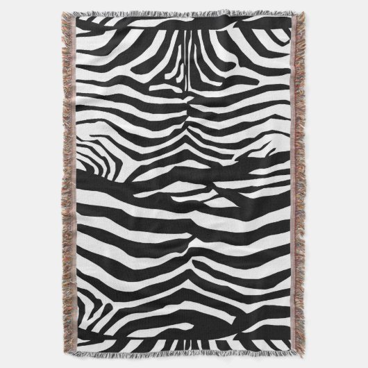Zebra Print, Zebra Stripes, zwart en wit Deken (Voorkant Verticaal)