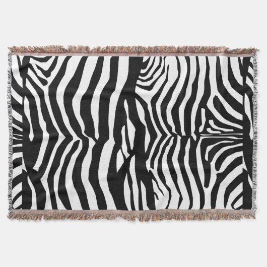 Zebra Print, Zebra Stripes, zwart en wit Deken (Voorkant)