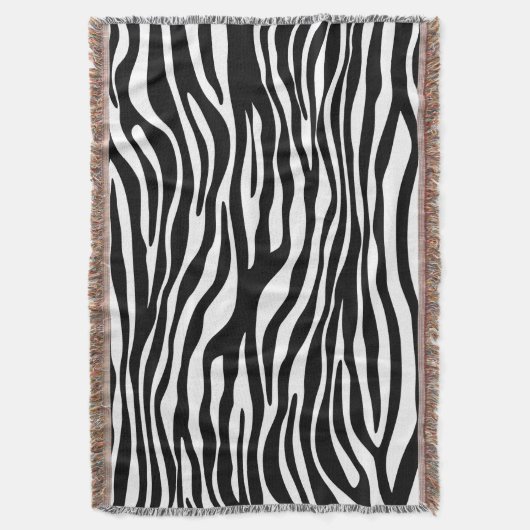 Zebra Print, Zebra Stripes, zwart en wit Deken (Voorkant Verticaal)