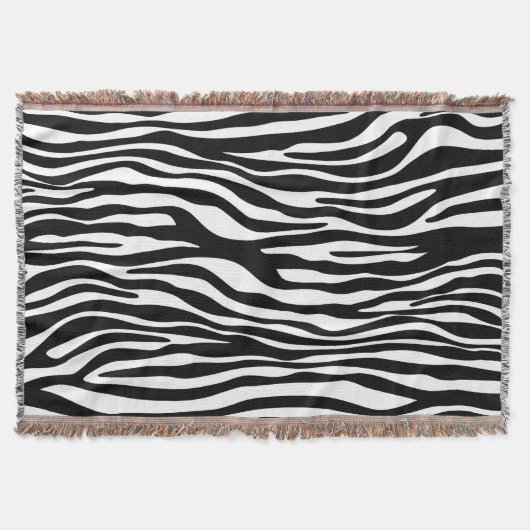 Zebra Print, Zebra Stripes, zwart en wit Deken (Voorkant)