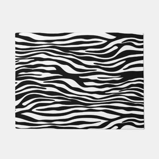Zebra Print, Zebra Stripes, zwart en wit Deurmat (Voorkant)