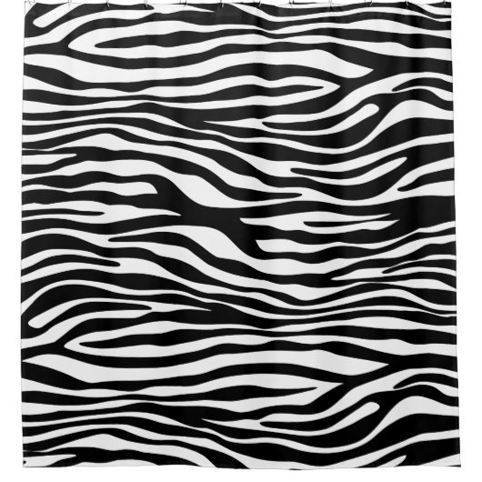Zebra Print, Zebra Stripes, zwart en wit Douchegordijn (Voorkant)