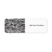 Zebra Print, Zebra Stripes, zwart en wit Etiket (Voorkant)