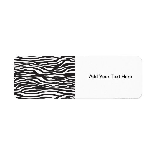 Zebra Print, Zebra Stripes, zwart en wit Etiket (Voorkant)