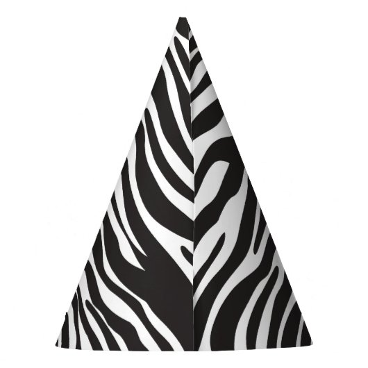 Zebra Print, Zebra Stripes, zwart en wit Feesthoedjes (Achterkant)