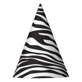 Zebra Print, Zebra Stripes, zwart en wit Feesthoedjes