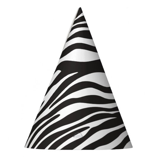 Zebra Print, Zebra Stripes, zwart en wit Feesthoedjes (Links)