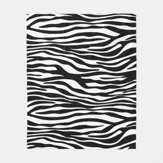 Zebra Print, Zebra Stripes, zwart en wit Fleece Deken (Voorkant)