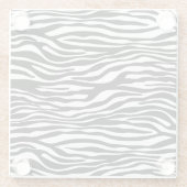 Zebra Print, Zebra Stripes, zwart en wit Glazen Onderzetter (Achterkant)