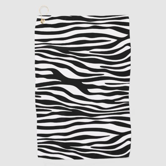 Zebra Print, Zebra Stripes, zwart en wit Golfhanddoek (Voorkant)