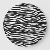 Zebra Print, Zebra Stripes, zwart en wit Grote Klok (Voorkant)