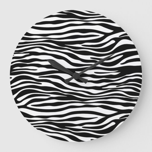 Zebra Print, Zebra Stripes, zwart en wit Grote Klok (Voorkant)