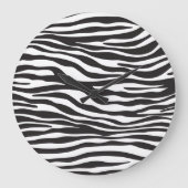 Zebra Print, Zebra Stripes, zwart en wit Grote Klok (Voorkant)