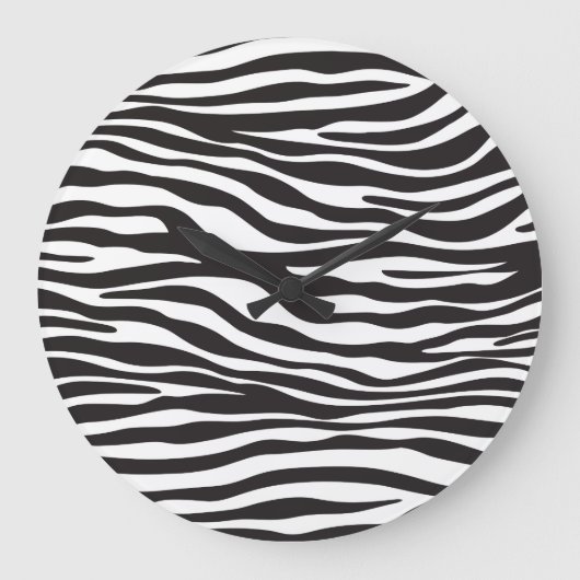Zebra Print, Zebra Stripes, zwart en wit Grote Klok (Voorkant)