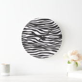 Zebra Print, Zebra Stripes, zwart en wit Grote Klok (Huis)