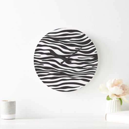 Zebra Print, Zebra Stripes, zwart en wit Grote Klok (Huis)