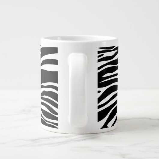 Zebra Print, Zebra Stripes, zwart en wit Grote Koffiekop (Achterkant)