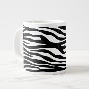Zebra Print, Zebra Stripes, zwart en wit Grote Koffiekop