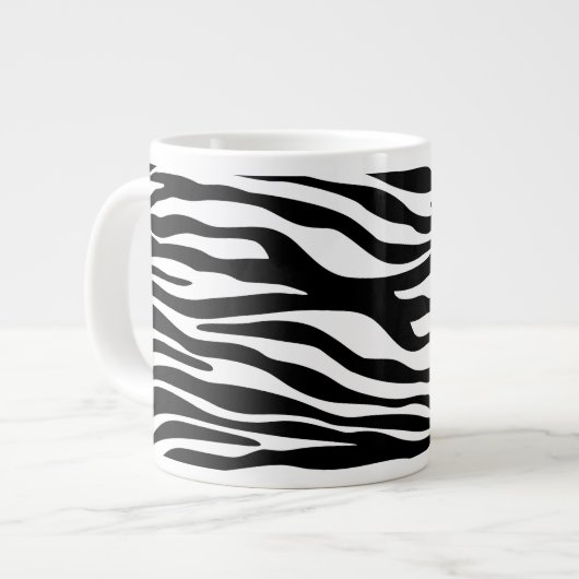Zebra Print, Zebra Stripes, zwart en wit Grote Koffiekop (Links)