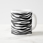 Zebra Print, Zebra Stripes, zwart en wit Grote Koffiekop (Voorkant rechts)