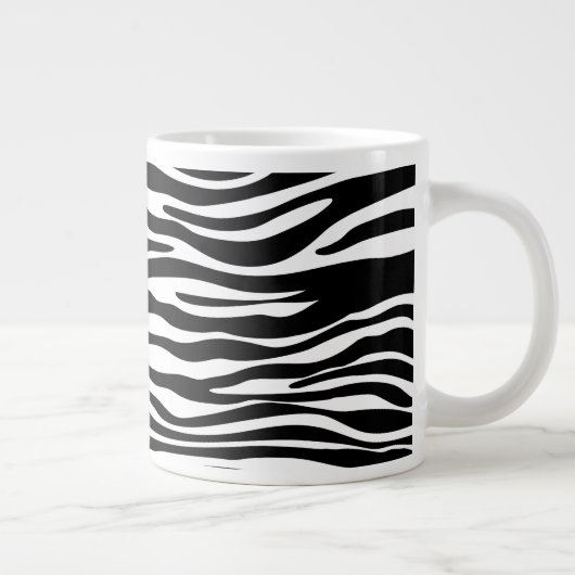 Zebra Print, Zebra Stripes, zwart en wit Grote Koffiekop (Rechts)