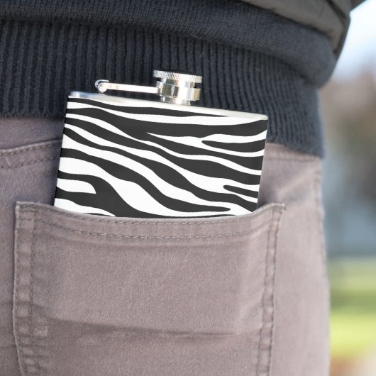 Zebra Print, Zebra Stripes, zwart en wit Heupfles (Voorbeeld)