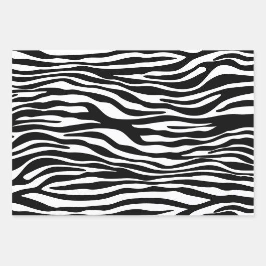 Zebra Print, Zebra Stripes, zwart en wit Inpakpapier Vel (Voorkant)