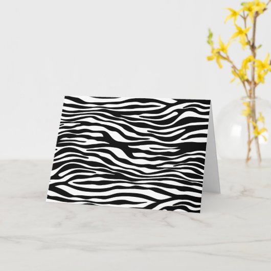 Zebra Print, Zebra Stripes, zwart en wit Kaart (Gele Bloem)