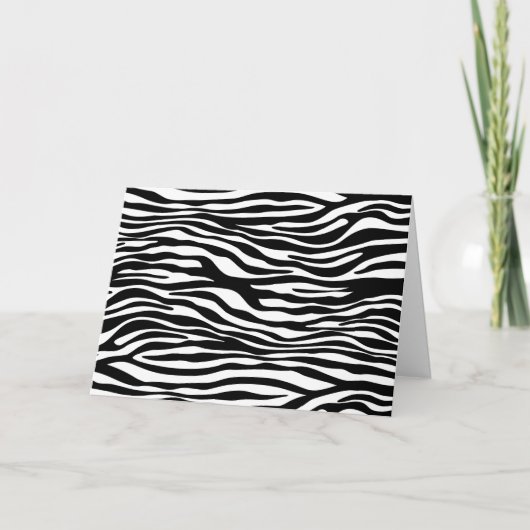 Zebra Print, Zebra Stripes, zwart en wit Kaart (Voorkant)