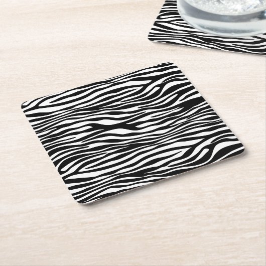 Zebra Print, Zebra Stripes, zwart en wit Kartonnen Onderzetters (Schuin)