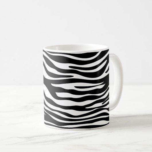 Zebra Print, Zebra Stripes, zwart en wit Koffiemok (Voorkant rechts)