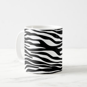 Zebra Print, Zebra Stripes, zwart en wit Koffiemok