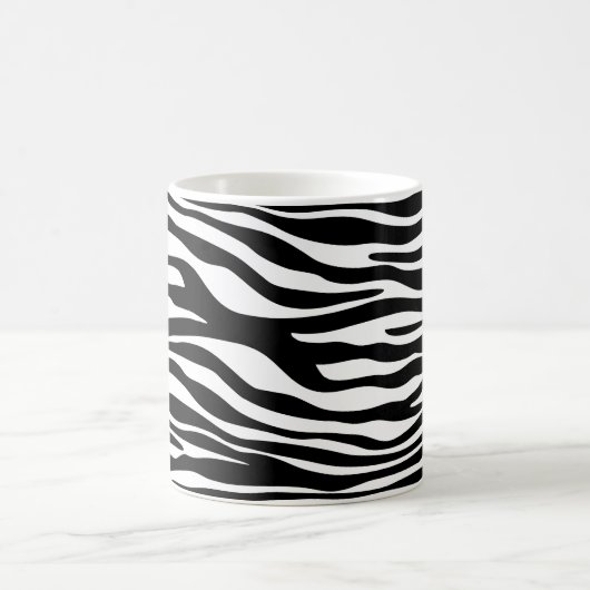 Zebra Print, Zebra Stripes, zwart en wit Koffiemok (Center)
