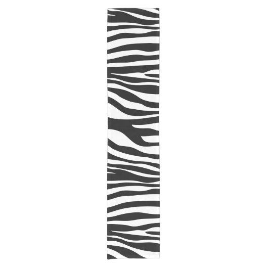 Zebra Print, Zebra Stripes, zwart en wit Korte Tafelloper (Voorkant)