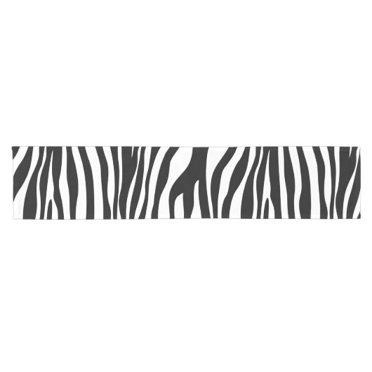 Zebra Print, Zebra Stripes, zwart en wit Korte Tafelloper (Horizontaal)