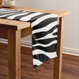 Zebra Print, Zebra Stripes, zwart en wit Korte Tafelloper