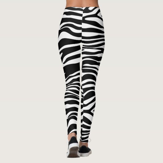 Zebra Print, Zebra Stripes, zwart en wit Leggings (Achterkant)