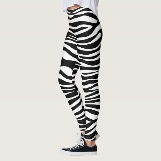 Zebra Print, Zebra Stripes, zwart en wit Leggings (Links)