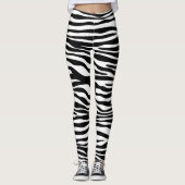 Zebra Print, Zebra Stripes, zwart en wit Leggings (Voorkant)