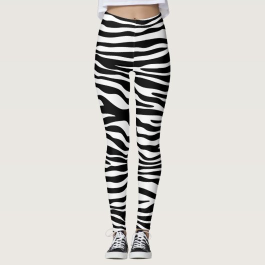 Zebra Print, Zebra Stripes, zwart en wit Leggings (Voorkant)