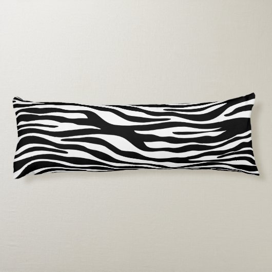 Zebra Print, Zebra Stripes, zwart en wit Lichaamskussen (Achterkant)