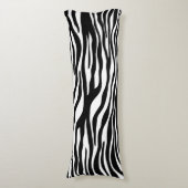 Zebra Print, Zebra Stripes, zwart en wit Lichaamskussen (Voorkant Verticaal)