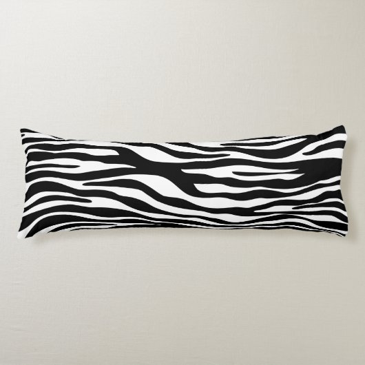 Zebra Print, Zebra Stripes, zwart en wit Lichaamskussen (Voorkant)